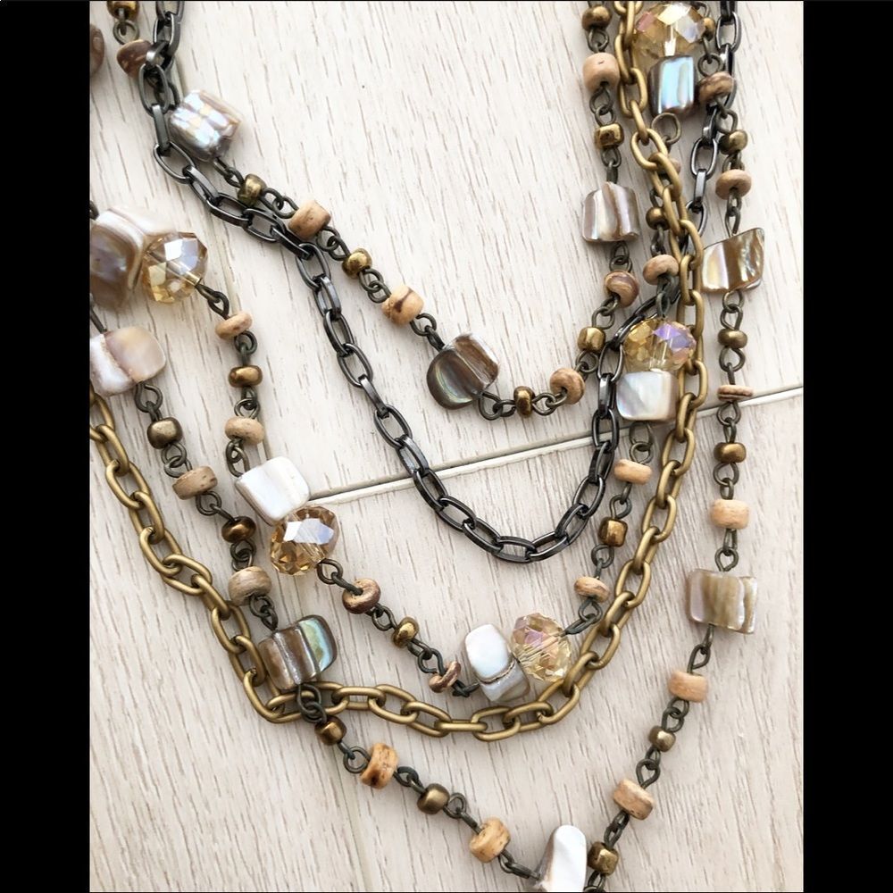 She’ll, Beads And Chain Layer Statement Necklace - image 4